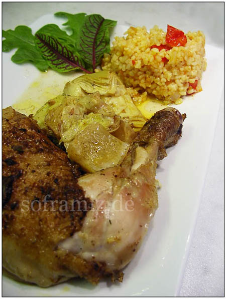 Hähnchen mit eingelegte Zitrone