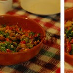 Mediterraner Brotsalat mit Tomaten und Kapern