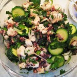 Warmer Oktopus Salat mit Zucchini
