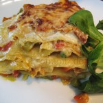 Lasagne mit grünem Spargel und Erbsen